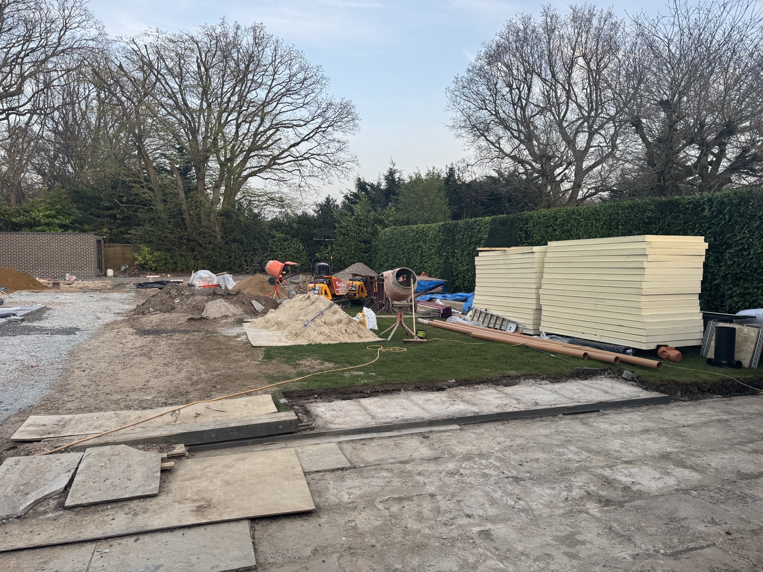 Ground preparation and materials at the start of the garden project